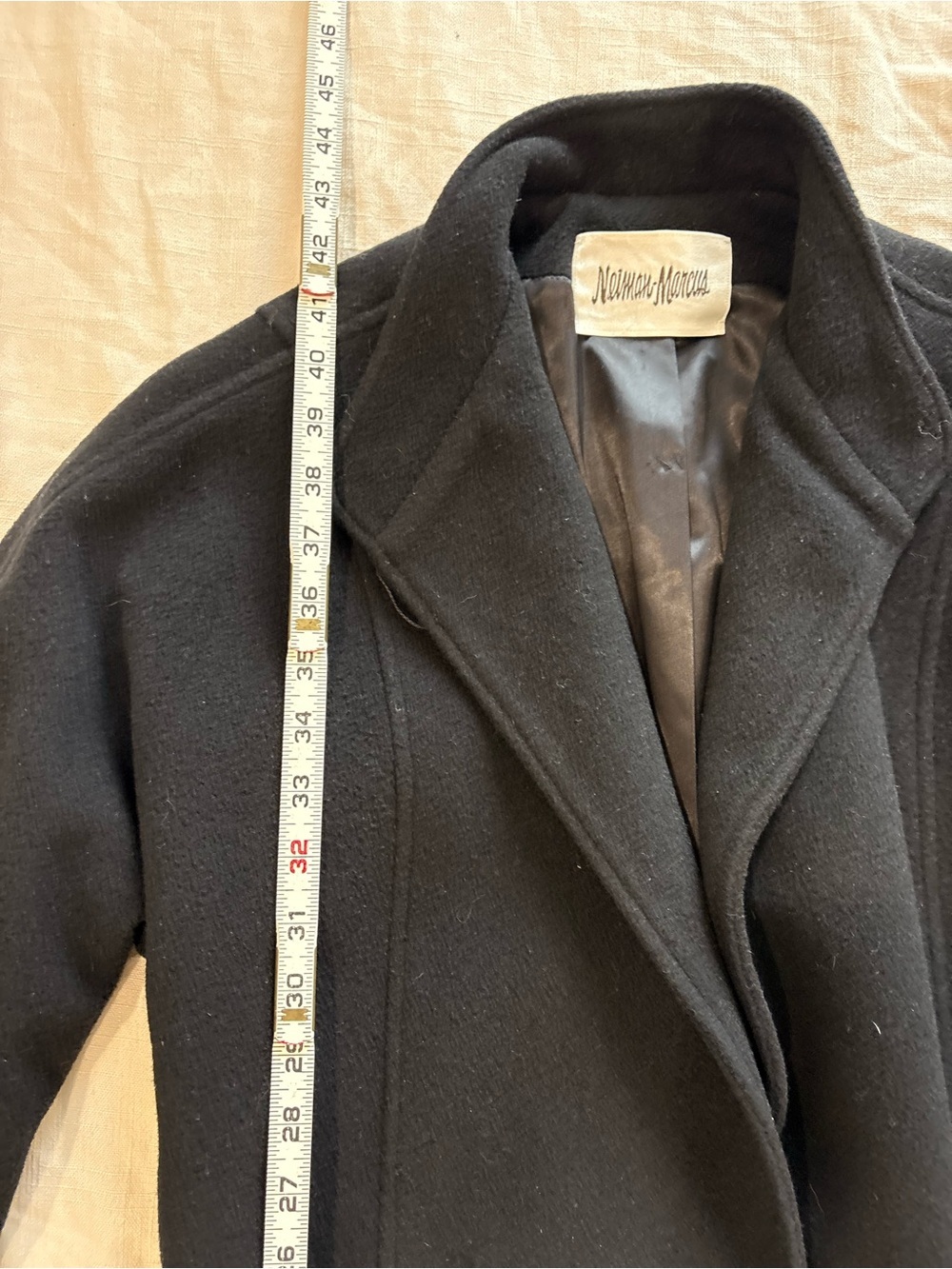 Vintage Neiman Marcus 100% Cashmere Black Long Overcoat Jacket Women’s Medium - Picture 8 of 12